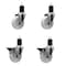 Service Caster 4'' Nylon Wheel Swivel 1-3/4'' Expanding Stem Caster Set 2 Brakes, 4PK SCC-EX20S414-NYS-2-PLB-2-134 - alternate 1
